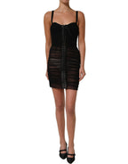 Black Bodycon Fitted Corset Style Mini Dress