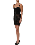 Black Bodycon Fitted Corset Style Mini Dress