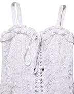 White Broderie Anglaise Cotton Mini Dress