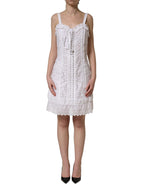 White Broderie Anglaise Cotton Mini Dress