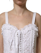 White Broderie Anglaise Cotton Mini Dress