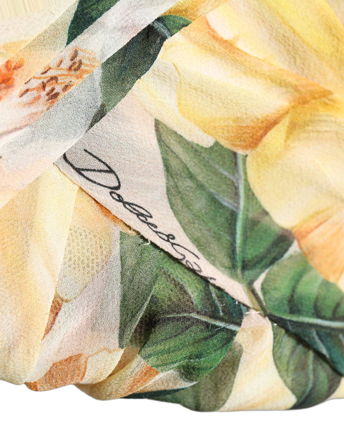 Yellow Floral Print Silk Pleated Maxi Dress