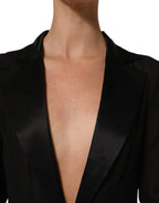 Black Silk Sheer Chiffon Long Maxi Dress