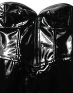 Black Patent Leather Corset Style Mini Dress