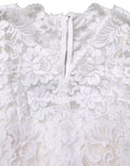 White Cotton Floral Lace Long Gown Dress
