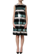 Multicolor Sequined Sleeveless Shift Dress