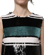 Multicolor Sequined Sleeveless Shift Dress