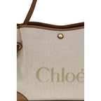 Beige Cotton Shoulder Bag