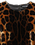 Brown Leopard Sleeveless Sheath Mini Dress