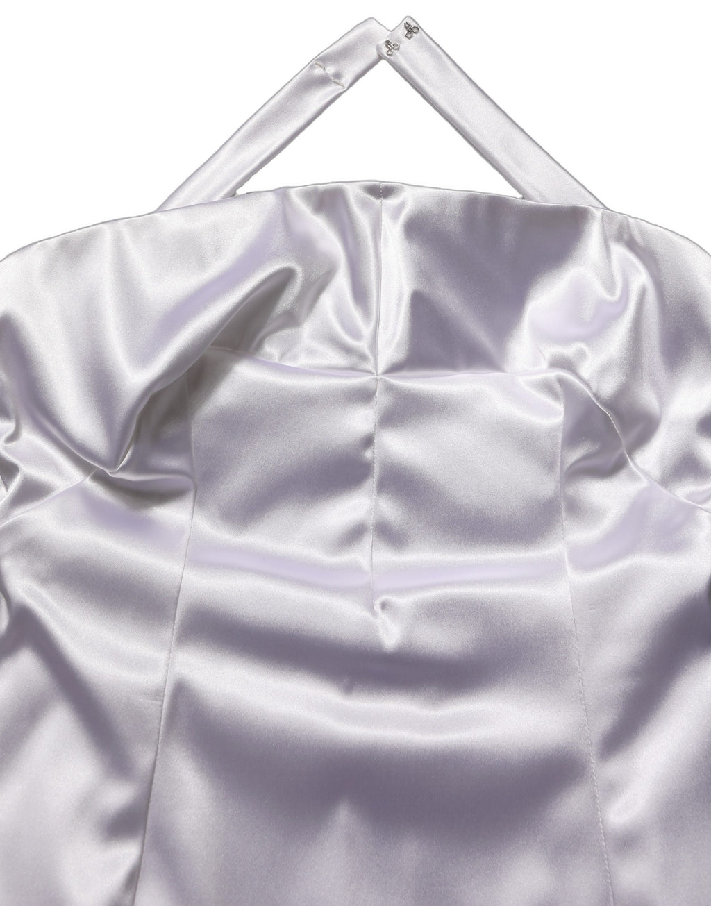 White Satin Halter Backless Long Gown Dress