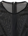 Black Long Sleeve Sheer Fitted Maxi Dress