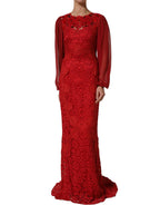 Red Embellished Mermaid Long Gown Dress