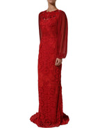 Red Embellished Mermaid Long Gown Dress