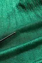 Emerald Green Plissé Evening Gown Dress
