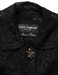 Black Embellished Guipure Lace Coat Jacket
