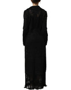Black Embellished Guipure Lace Coat Jacket