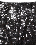 Brown Sequinned Embellished Pencil Cut Skirt