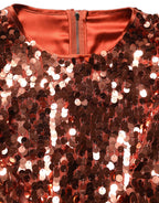 Red Sequined Long Sleeves Crop Blouse Top