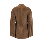 Brown Viscose Full-Length Jacket