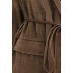 Brown Viscose Full-Length Jacket