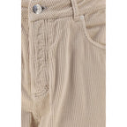 Beige Cotton Casual Pants
