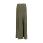 Bicolor Silk Long Skirt