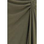 Bicolor Silk Long Skirt