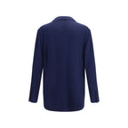 Blue Cashmere Full-Length Jacket