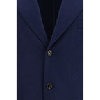 Blue Cashmere Full-Length Jacket