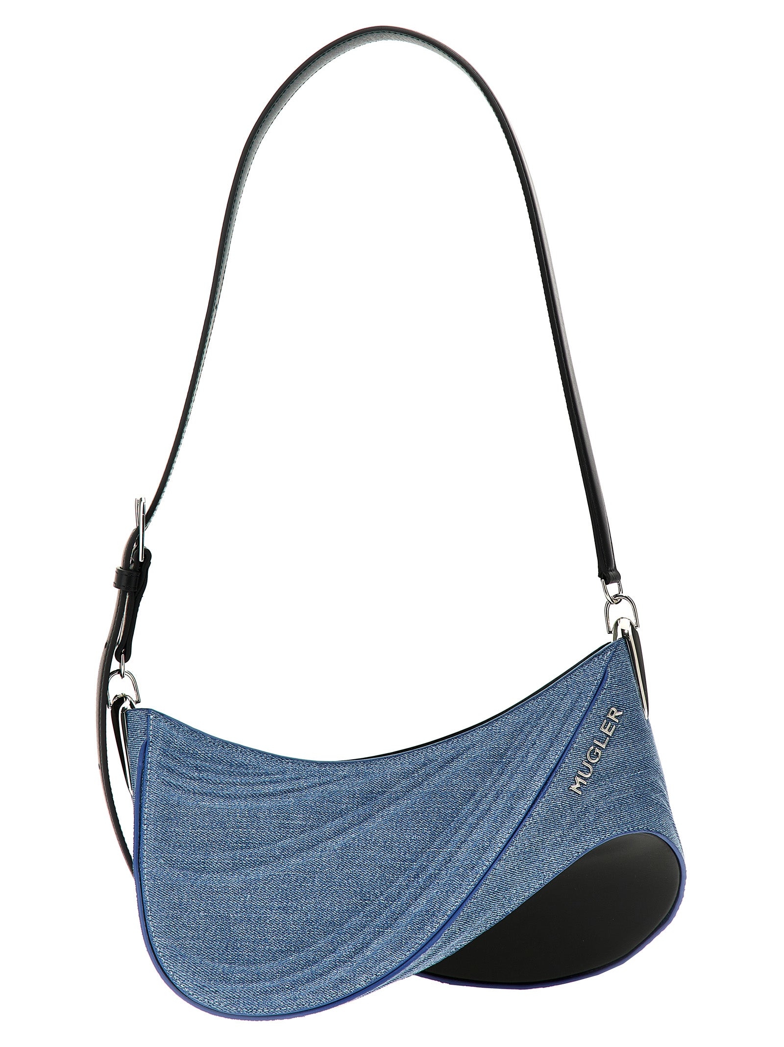 Blue Calfskin Shoulder Bag