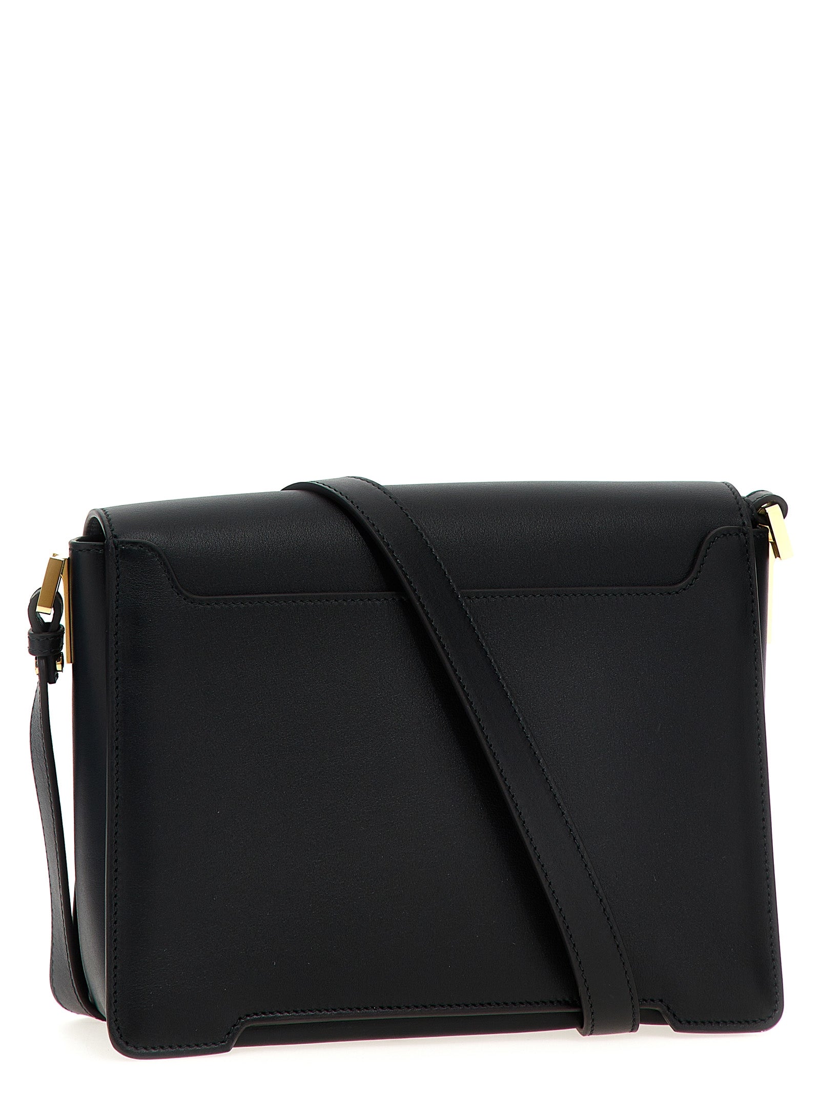Black Calfskin Shoulder Bag