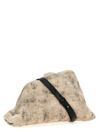 Gray Leather Clutch Bag