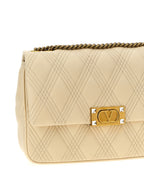 White Lamb Leather Shoulder Bag