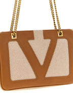 Brown Cotton Shoulder Bag
