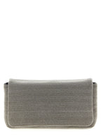 Silver Leather Clutch Bag