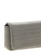 Silver Leather Clutch Bag