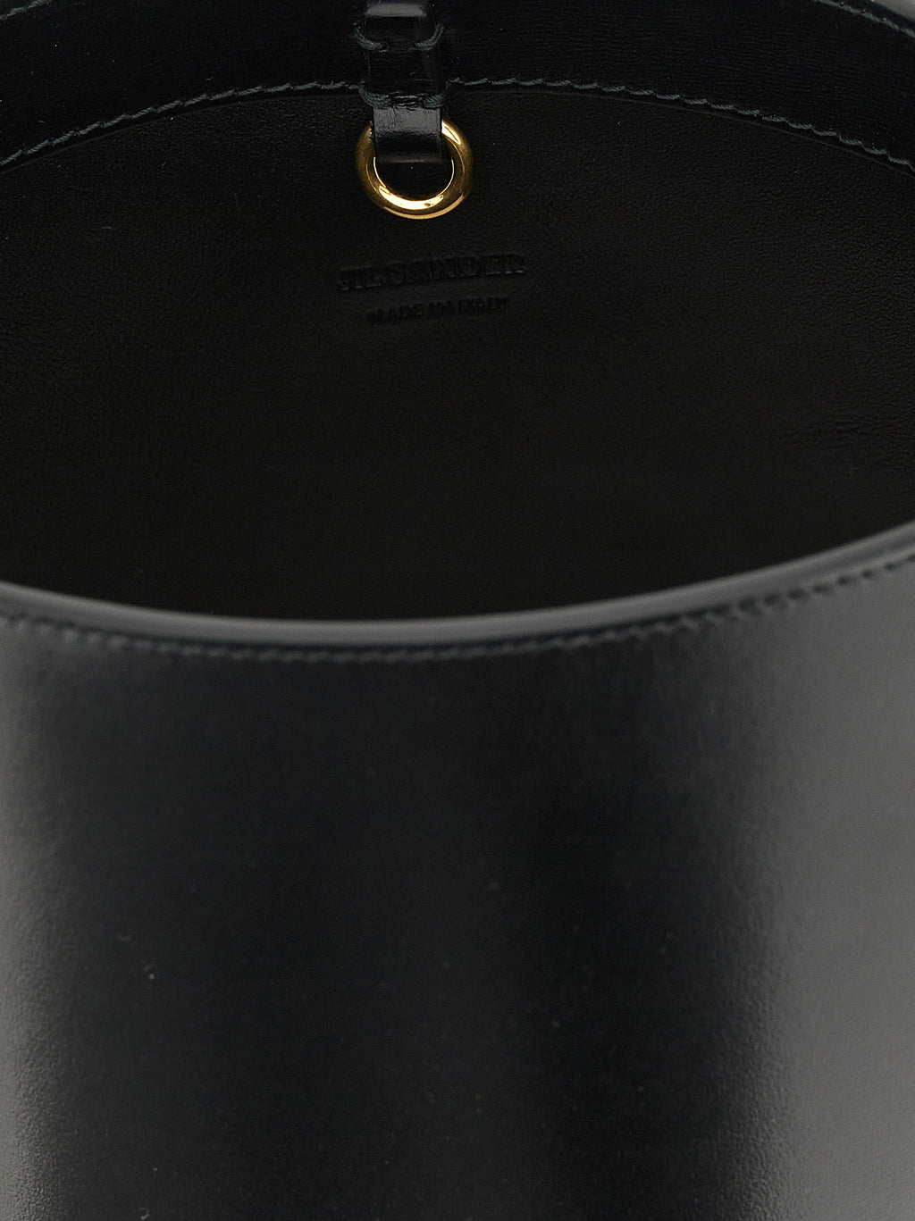 Black Calfskin Shoulder Bag