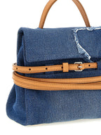 Blue Cotton Handbag