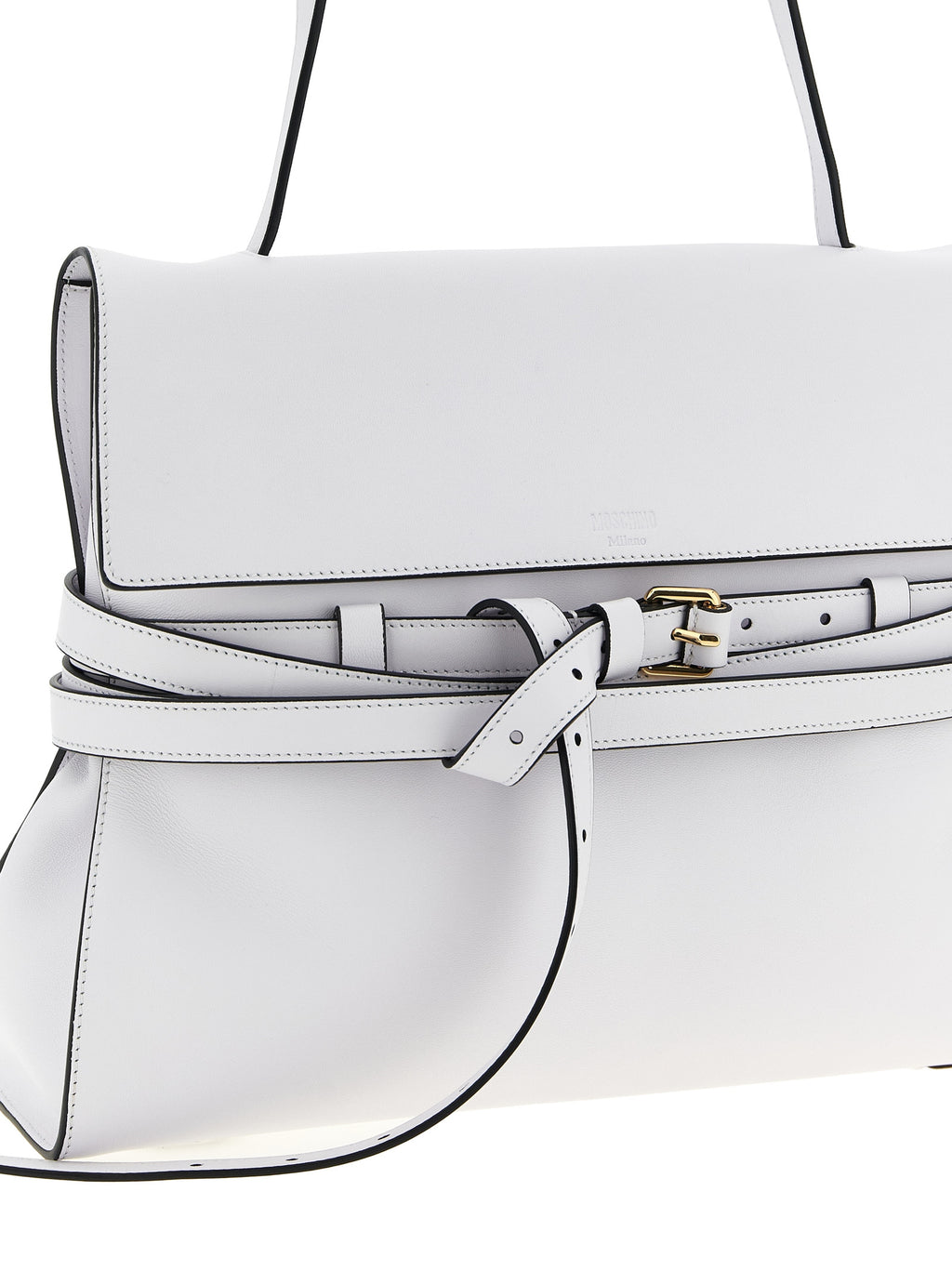 White Napa Leather / Calf Bos Taurus Shoulder Bag