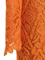 Orange Wool Midi Dress