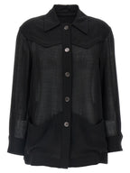 Black Virgin Wool Blouse