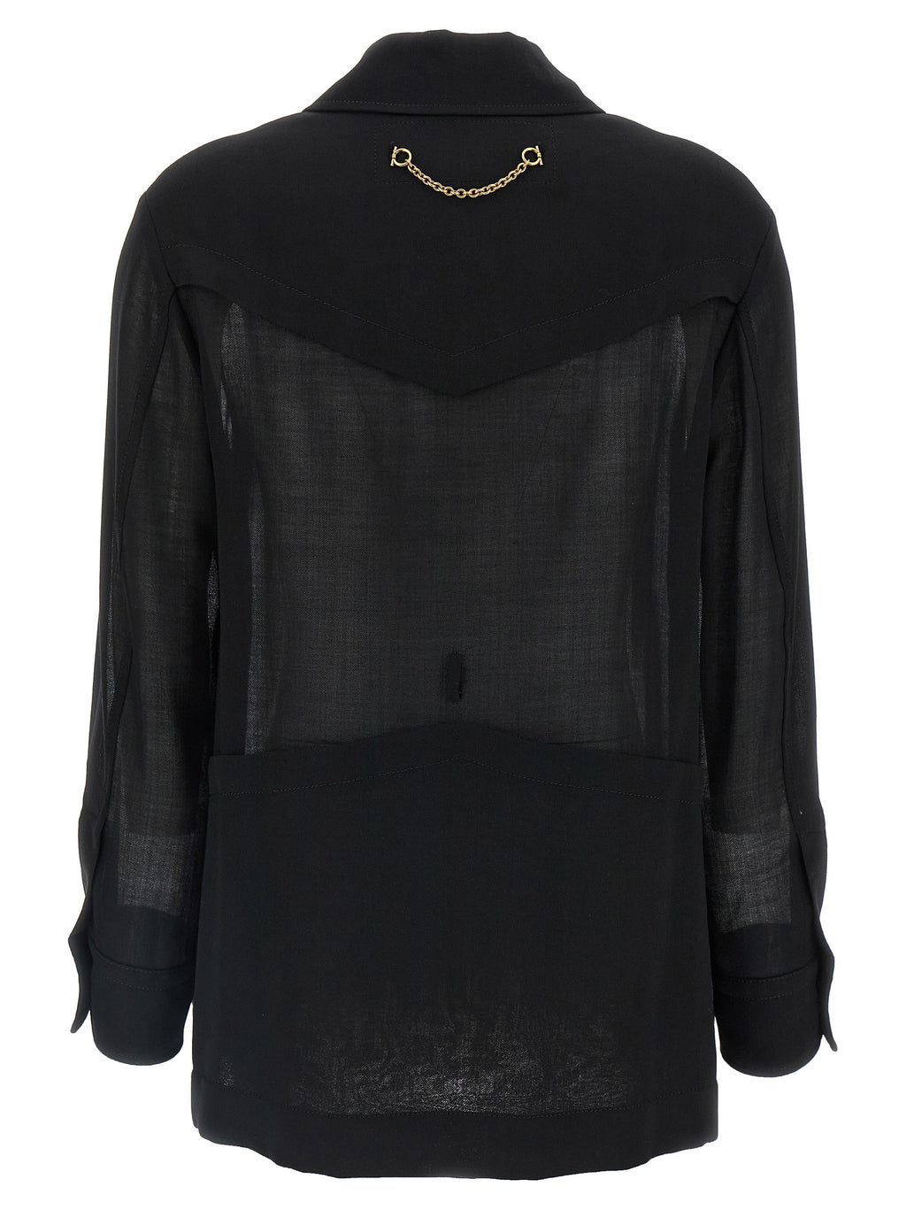 Black Virgin Wool Blouse