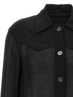 Black Virgin Wool Blouse