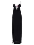 Black Viscose Long Dress