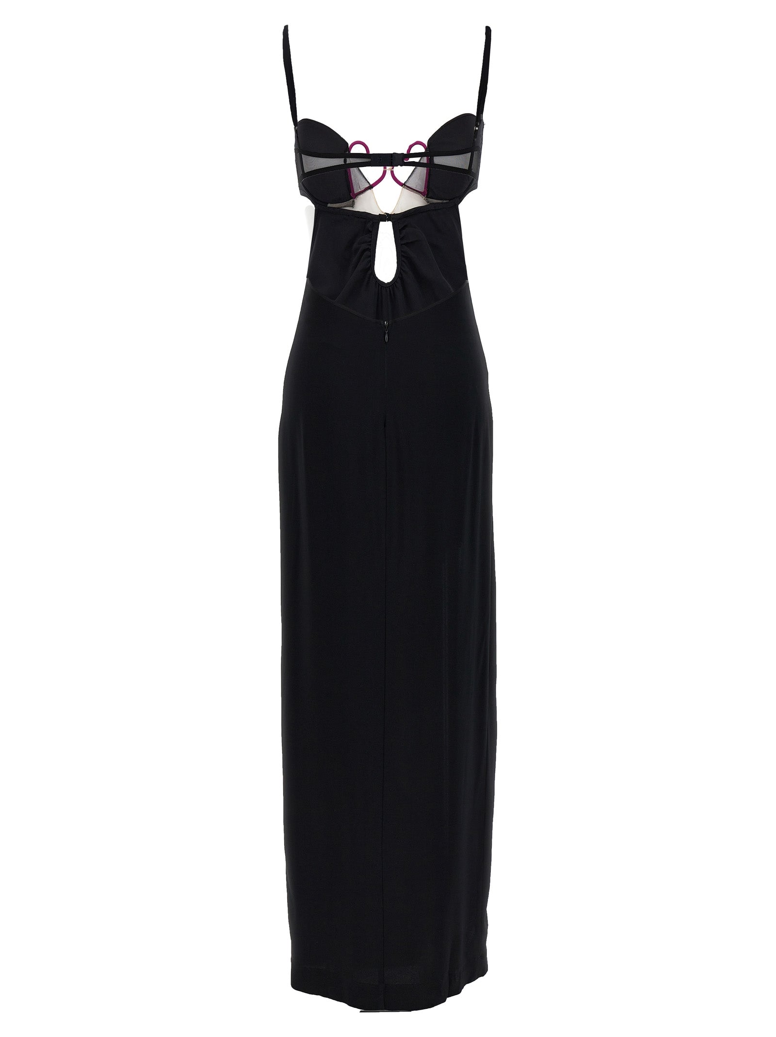Black Viscose Long Dress