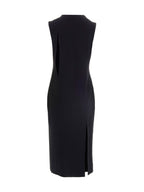 Black Acetate Midi Dress