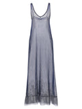 Blue Polyamide Long Dress