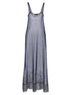 Blue Polyamide Long Dress