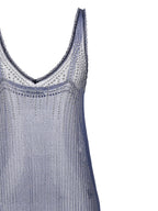 Blue Polyamide Long Dress
