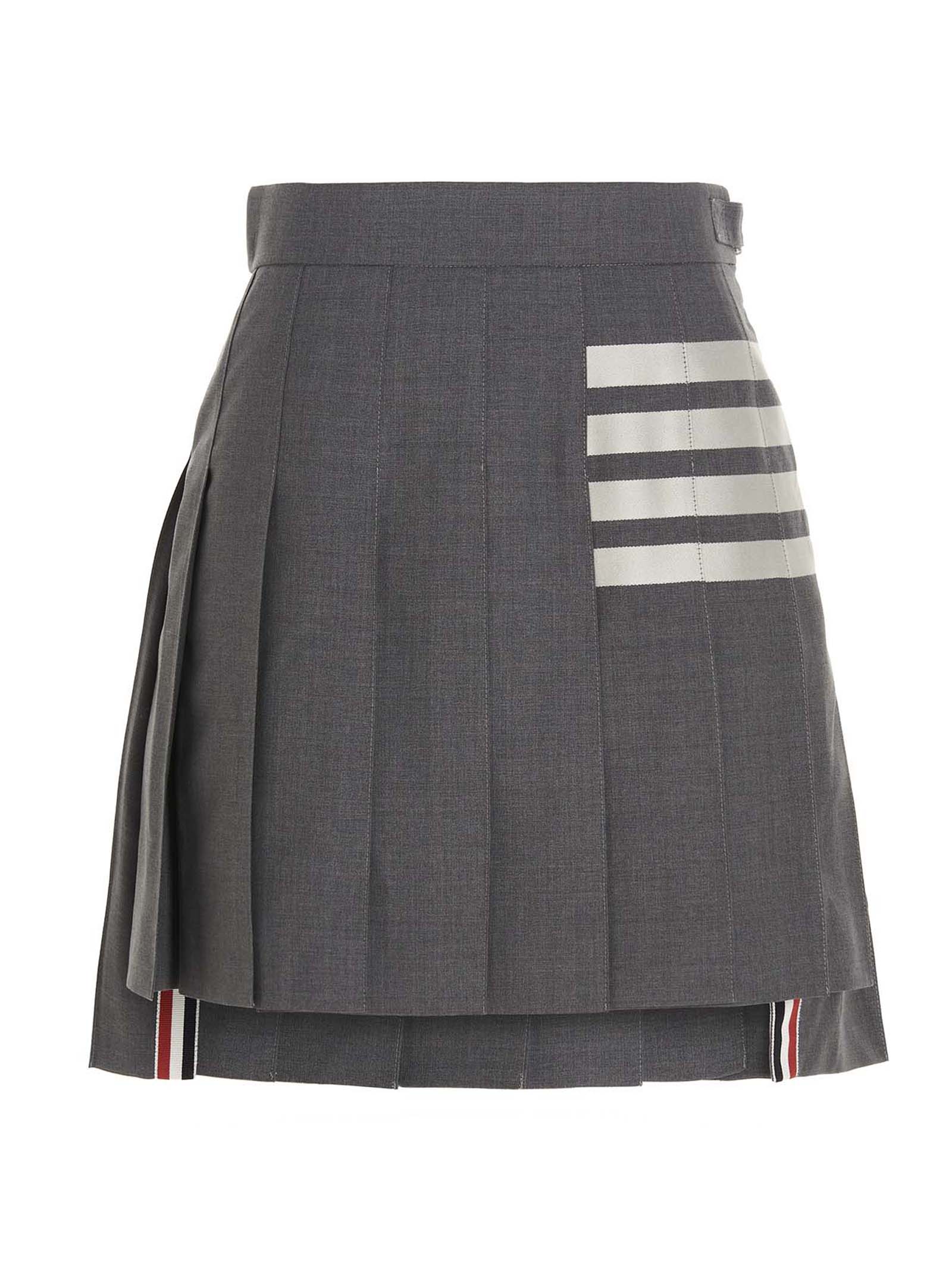 Gray Wool Long Skirt